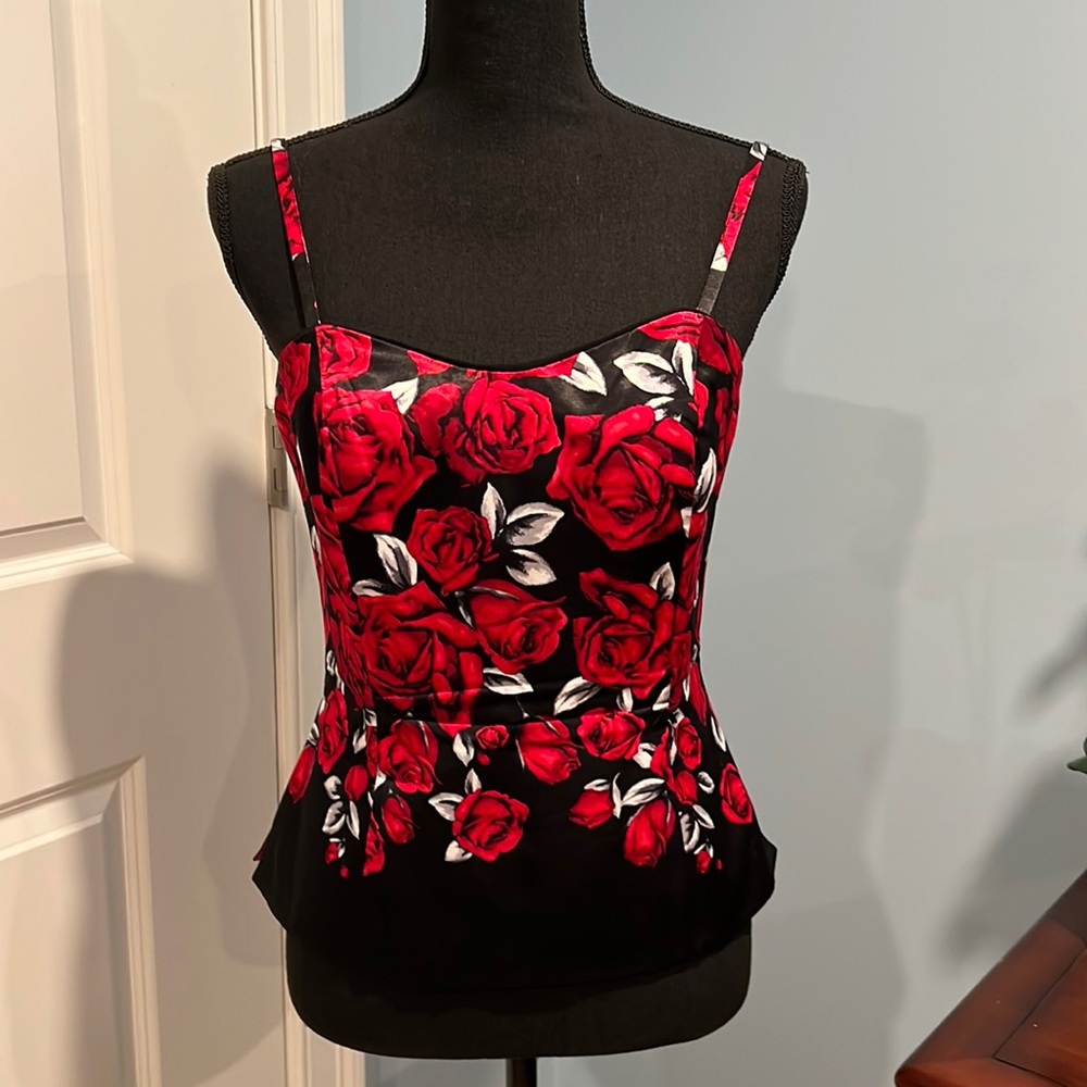 White House, Black Market floral satin cami top